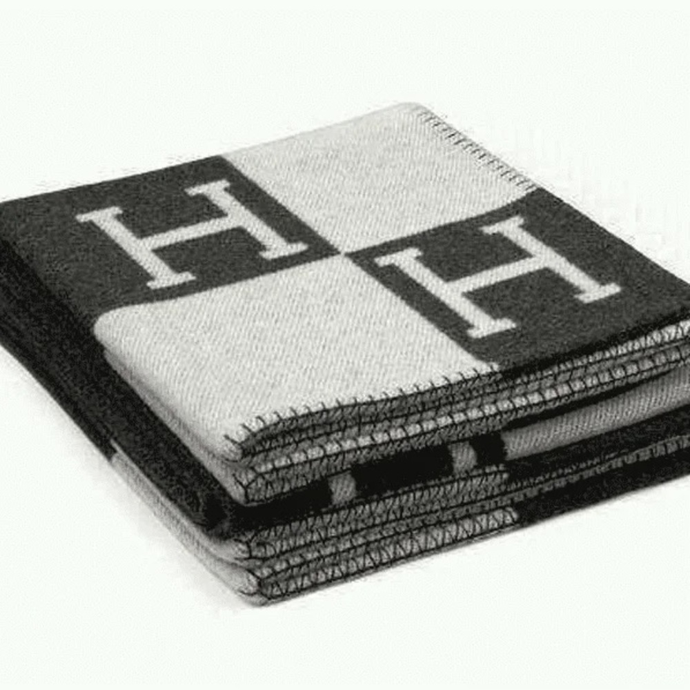 H Black and White Blanket